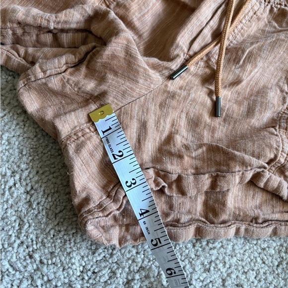 Athleta Womens Cabo Orange summer beach pull on Linen Textured 4" Short size 14 - Picture 14 of 15